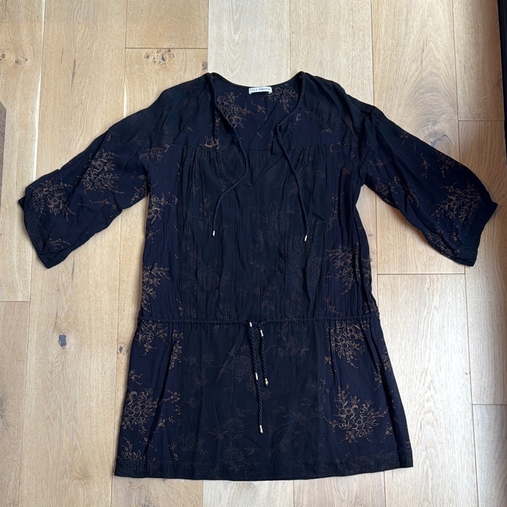 Black Floral Tunic Dress by Ulla Johnson